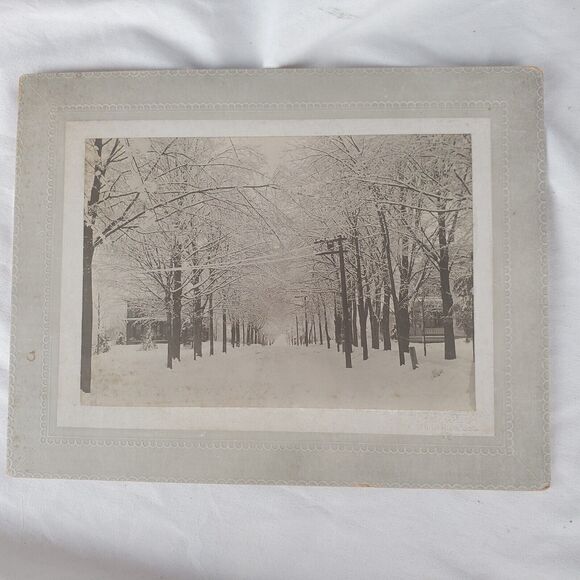 White River Jct Vt Signed 1900 Photograph Winter Scene 5x7 On 9x7 Cardboard - Picture 1 of 12